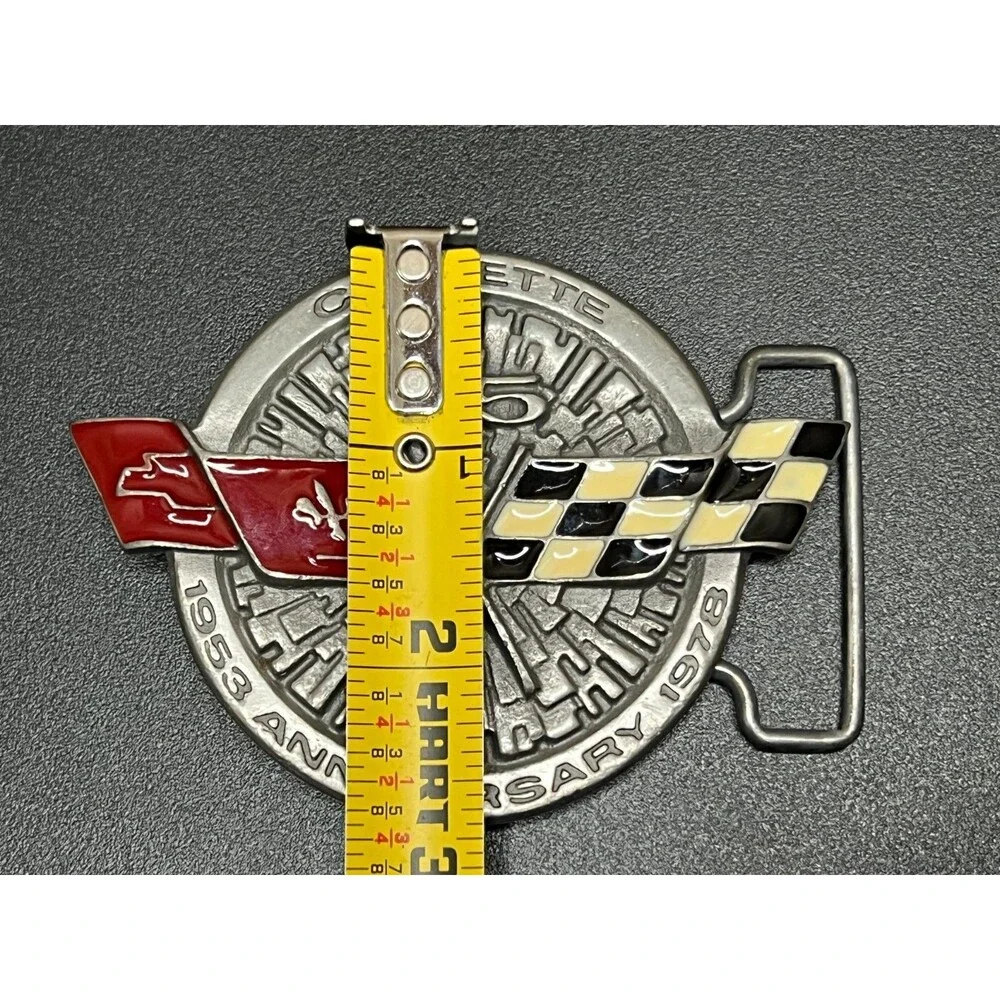 Vintage Corvette 25th Anniversary 1953-1978 Pewter Belt Buckle Mid America Ent.